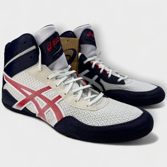 ASICS Matcontrol 3 Wrestling Shoes White Red Men’s Size 11.5 New No Box